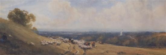 Robert Thorne Waite (1832-1935) The Last Load & Kentish Pastures 4.5 x 13.75 & 4.5 x 13.5in.